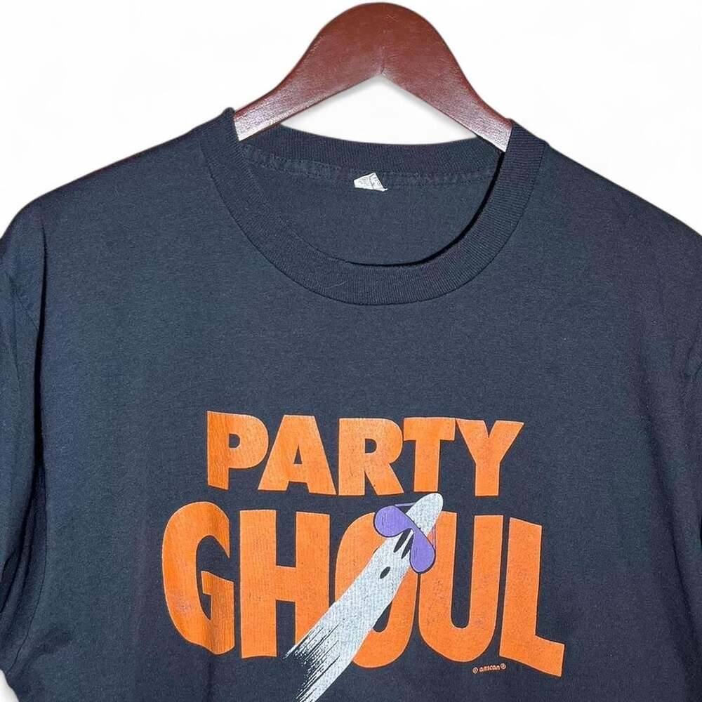 Vintage Amscan Party Ghoul Halloween Graphic T-Shirt Large Black